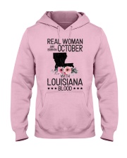 WOMAN BORN IN OCTOBER WITH LOUISIANA BLOOD Hooded Sweatshirt front