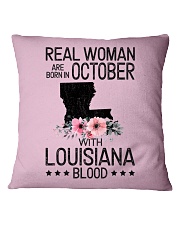 WOMAN BORN IN OCTOBER WITH LOUISIANA BLOOD Square Pillowcase thumbnail