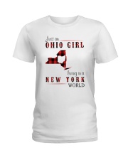 JUST AN OHIO GIRL IN A NEW YORK WORLD Ladies T-Shirt thumbnail