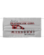 JUST A MICHIGAN GIRL IN A MISSOURI WORLD Cloth face mask thumbnail