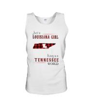 JUST A LOUISIANA GIRL IN A TENNESSEE WORLD Unisex Tank thumbnail