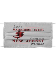 JUST A MASSACHUSETTS GIRL IN A NEW JERSEY WORLD Cloth face mask thumbnail