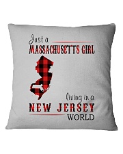 JUST A MASSACHUSETTS GIRL IN A NEW JERSEY WORLD Square Pillowcase thumbnail