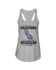 LIVE IN CALIFORNIA BUT MICHIGAN IN MY DNA Ladies Flowy Tank thumbnail