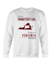 JUST A CONNECTICUT GIRL IN A VIRGINIA WORLD Crewneck Sweatshirt thumbnail