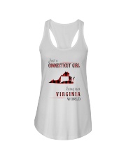 JUST A CONNECTICUT GIRL IN A VIRGINIA WORLD Ladies Flowy Tank thumbnail