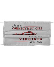 JUST A CONNECTICUT GIRL IN A VIRGINIA WORLD Cloth face mask thumbnail
