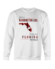 JUST A WASHINGTON GIRL IN A FLORIDA WORLD Crewneck Sweatshirt thumbnail