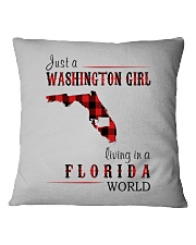 JUST A WASHINGTON GIRL IN A FLORIDA WORLD Square Pillowcase thumbnail