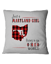 JUST A MARYLAND GIRL IN AN OHIO WORLD Square Pillowcase thumbnail