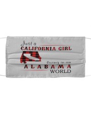 JUST A CALIFORNIA GIRL IN AN ALABAMA WORLD Cloth face mask thumbnail