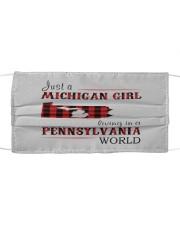 JUST A MICHIGAN GIRL IN A PENNSYLVANIA WORLD Cloth face mask thumbnail