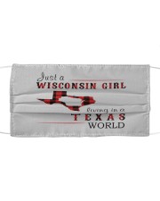 JUST A WISCONSIN GIRL IN A TEXAS WORLD Cloth face mask thumbnail