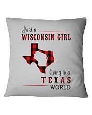 JUST A WISCONSIN GIRL IN A TEXAS WORLD Square Pillowcase thumbnail