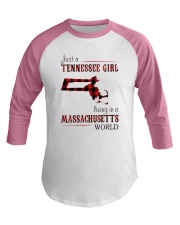 JUST A TENNESSEE GIRL IN A MASSACHUSETTS WORLD Baseball Tee thumbnail