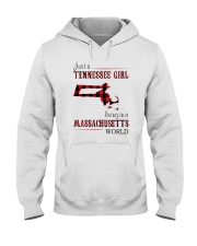 JUST A TENNESSEE GIRL IN A MASSACHUSETTS WORLD Hooded Sweatshirt front