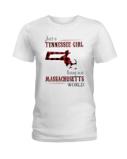 JUST A TENNESSEE GIRL IN A MASSACHUSETTS WORLD Ladies T-Shirt thumbnail