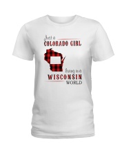 JUST A COLORADO GIRL IN A WISCONSIN WORLD Ladies T-Shirt thumbnail