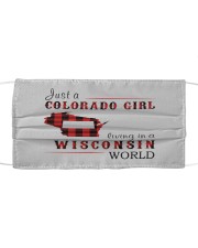 JUST A COLORADO GIRL IN A WISCONSIN WORLD Cloth face mask thumbnail