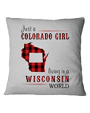 JUST A COLORADO GIRL IN A WISCONSIN WORLD Square Pillowcase thumbnail