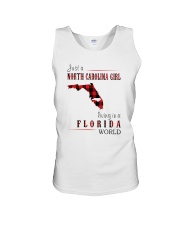 JUST A NORTH CAROLINA GIRL IN A FLORIDA WORLD Unisex Tank thumbnail
