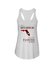 JUST A NORTH CAROLINA GIRL IN A FLORIDA WORLD Ladies Flowy Tank thumbnail