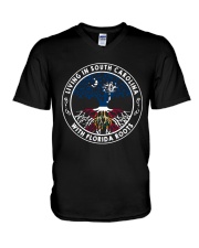 LIVING IN SOUTH CAROLINA WITH FLORIDA ROOTS V-Neck T-Shirt thumbnail