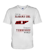 JUST AN ALABAMA GIRL IN A TENNESSEE WORLD V-Neck T-Shirt thumbnail
