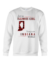 JUST AN ILLINOIS GIRL IN AN INDIANA WORLD Crewneck Sweatshirt thumbnail