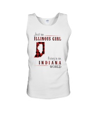 JUST AN ILLINOIS GIRL IN AN INDIANA WORLD Unisex Tank thumbnail