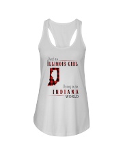 JUST AN ILLINOIS GIRL IN AN INDIANA WORLD Ladies Flowy Tank thumbnail