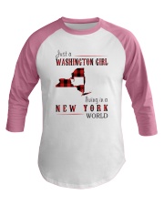 JUST A WASHINGTON GIRL IN A NEW YORK WORLD Baseball Tee thumbnail