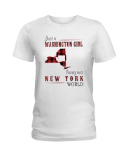 JUST A WASHINGTON GIRL IN A NEW YORK WORLD Ladies T-Shirt thumbnail