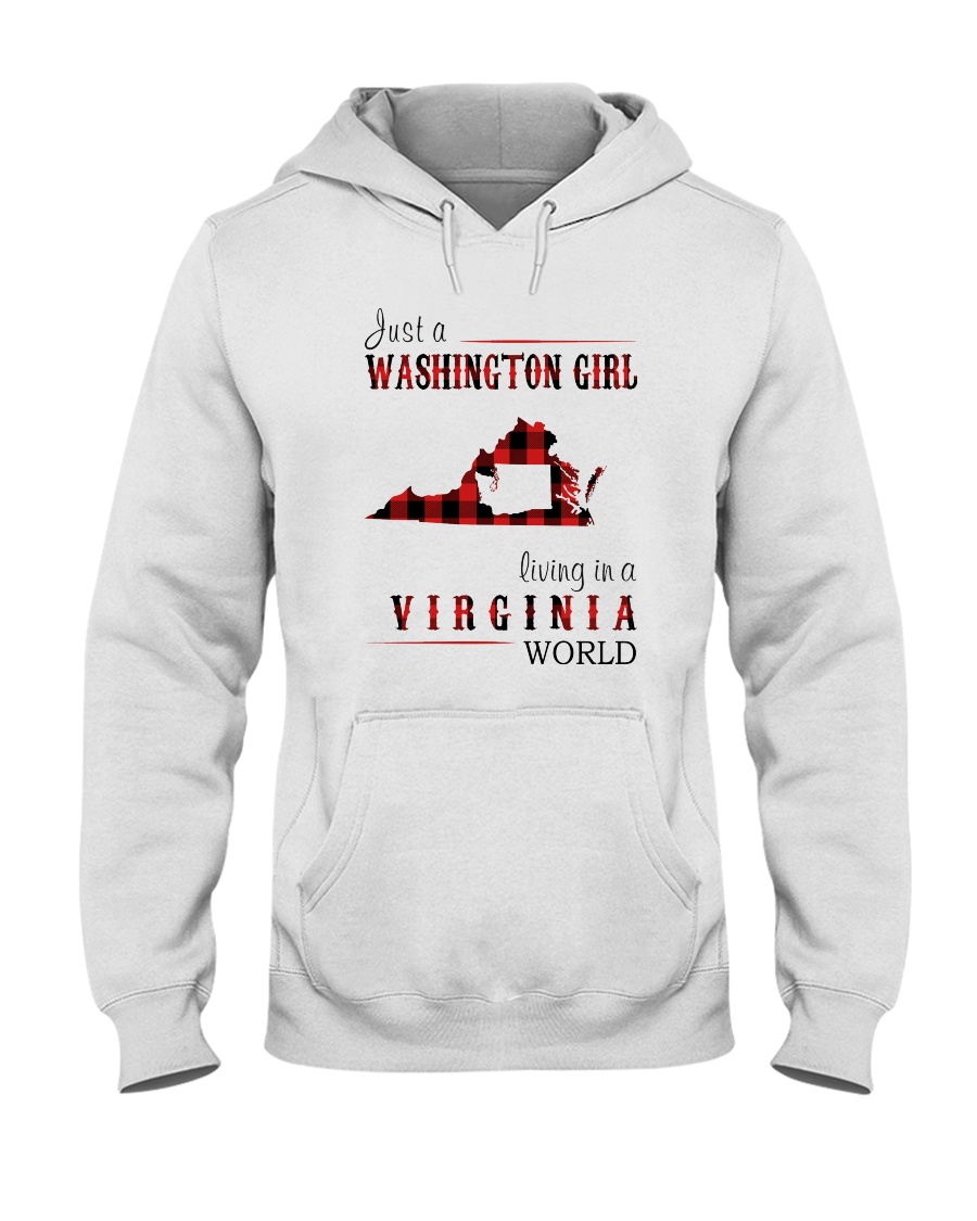 JUST A WASHINGTON GIRL IN A VIRGINIA WORLD Hooded Sweatshirt