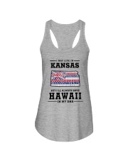 LIVE IN KANSAS BUT I'LL HAVE HAWAII IN MY DNA Ladies Flowy Tank thumbnail