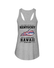 LIVE IN KENTUCKY BUT I'LL HAVE HAWAII IN MY DNA Ladies Flowy Tank thumbnail