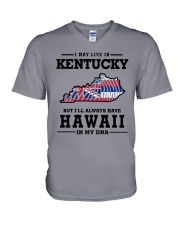 LIVE IN KENTUCKY BUT I'LL HAVE HAWAII IN MY DNA V-Neck T-Shirt thumbnail