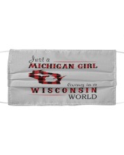 JUST A MICHIGAN GIRL IN A WISCONSIN WORLD Cloth face mask thumbnail