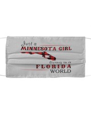 JUST A MINNESOTA GIRL IN A FLORIDA WORLD Cloth face mask thumbnail