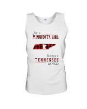 JUST A MINNESOTA GIRL IN A TENNESSEE WORLD Unisex Tank thumbnail