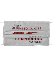 JUST A MINNESOTA GIRL IN A TENNESSEE WORLD Cloth face mask thumbnail