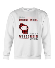 JUST A WASHINGTON GIRL IN A WISCONSIN WORLD Crewneck Sweatshirt thumbnail