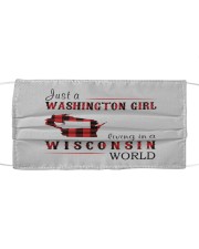 JUST A WASHINGTON GIRL IN A WISCONSIN WORLD Cloth face mask thumbnail
