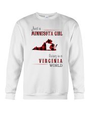 JUST A MINNESOTA GIRL IN A VIRGINIA WORLD Crewneck Sweatshirt thumbnail