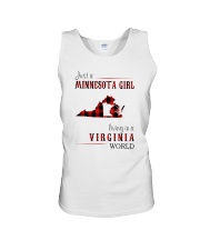 JUST A MINNESOTA GIRL IN A VIRGINIA WORLD Unisex Tank thumbnail
