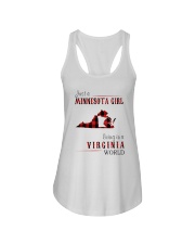 JUST A MINNESOTA GIRL IN A VIRGINIA WORLD Ladies Flowy Tank thumbnail