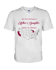 MICHIGAN CALIFORNIA THE LOVE MOTHER AND DAUGHTER V-Neck T-Shirt thumbnail