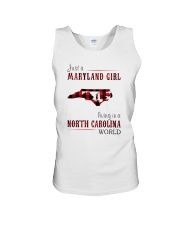 JUST A MARYLAND GIRL IN A NORTH CAROLINA WORLD Unisex Tank thumbnail