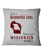 JUST A MISSOURI GIRL IN A WISCONSIN WORLD Square Pillowcase thumbnail