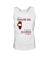 JUST A COLORADO GIRL IN AN ILLINOIS WORLD Unisex Tank thumbnail